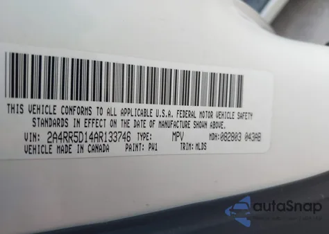 2010 Chrysler Town & Country Touring from USA, damaged, VIN 2A4RR5D14AR133746